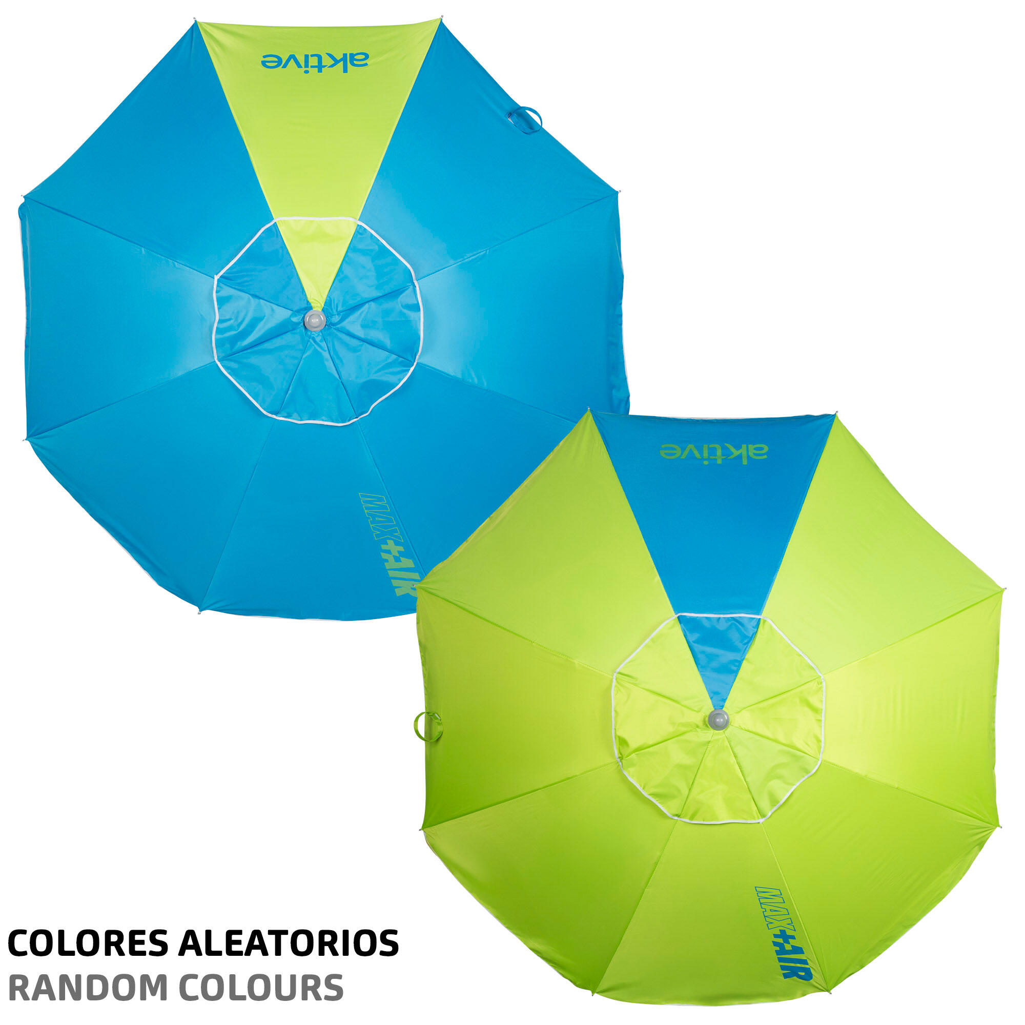 Aktive Sombrilla playa 8 varillas 220 cm azul y verde (envío aleatorio) 2/7