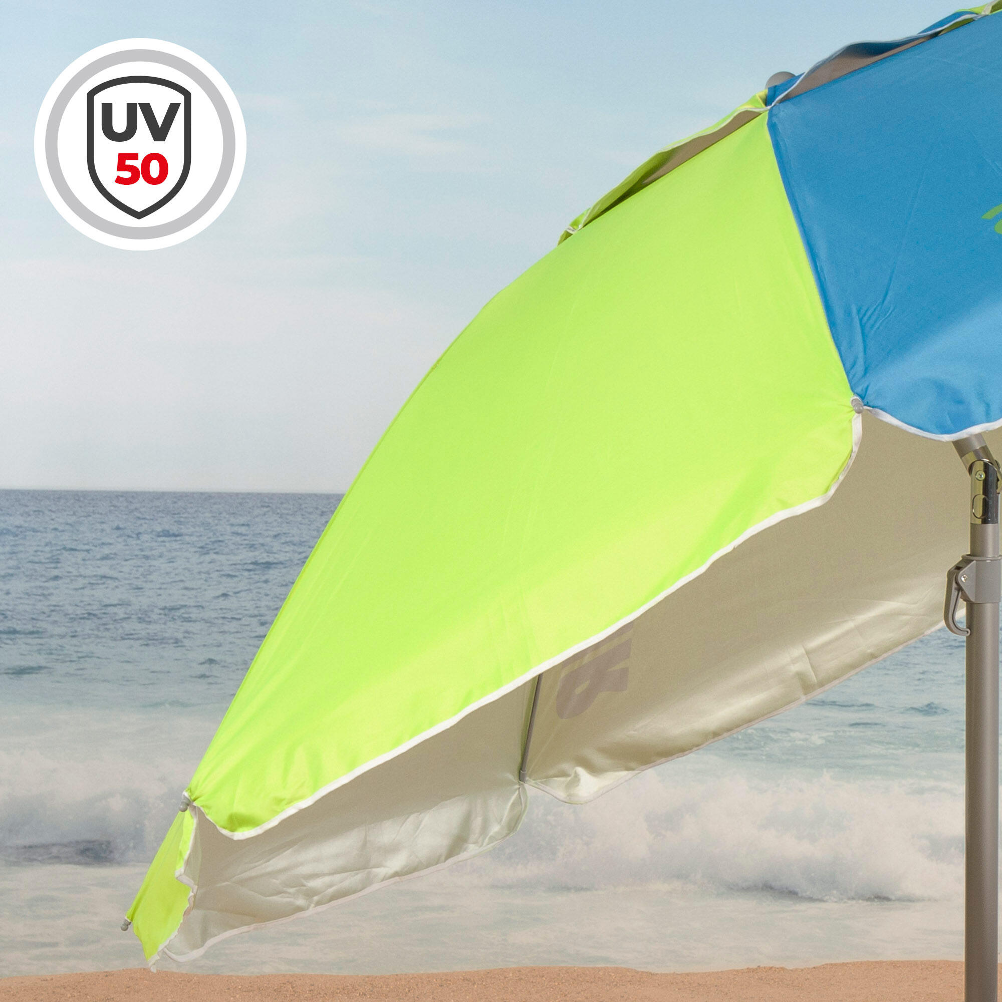 Aktive Sombrilla playa 8 varillas 220 cm azul y verde (envío aleatorio) 5/7