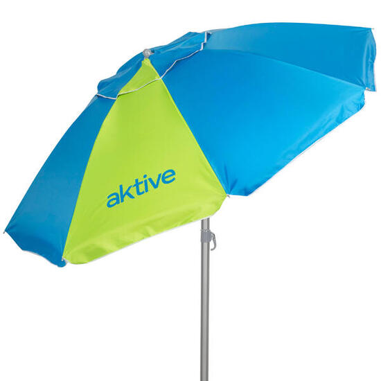 Parasol de plage 8 baleines, 220 cm, bleu et vert (livraison aléatoire)