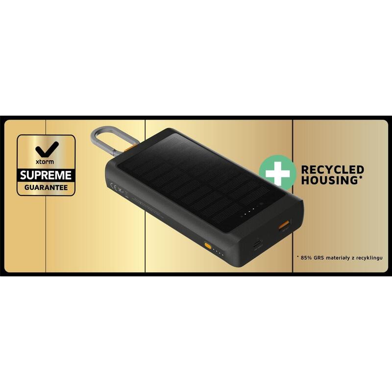 XTORM  Powerbank solarny Go2 10.000 mAh 15W Czarny