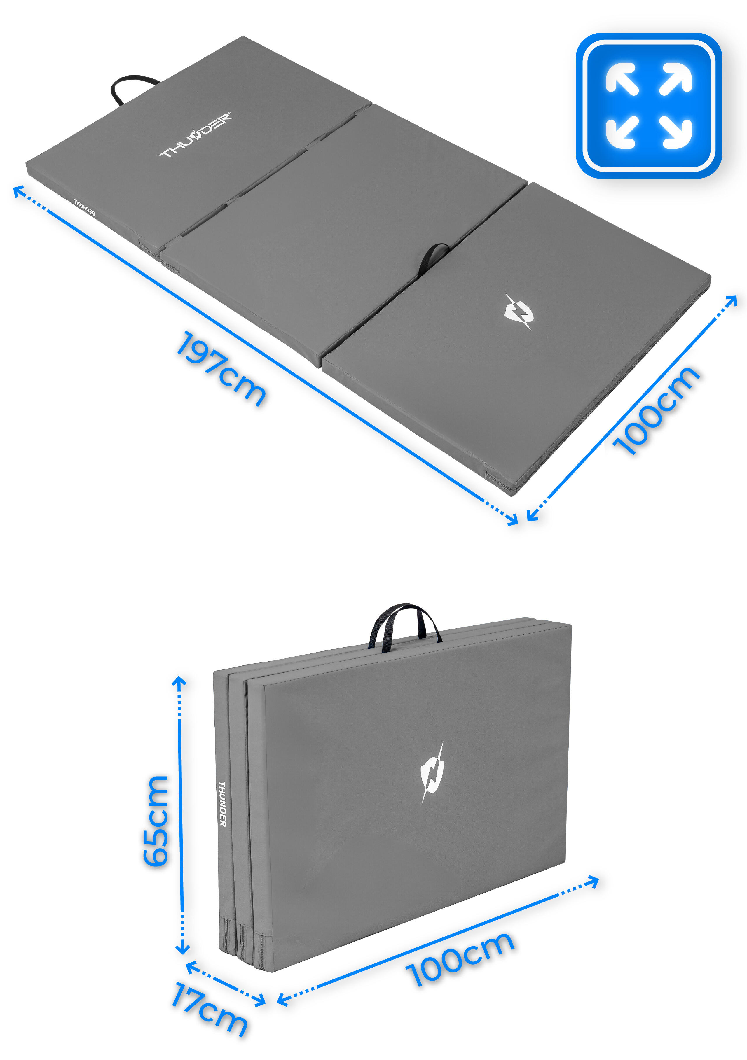 Matelas de gymnastique pliable pour exercices 197x100x5 2/7