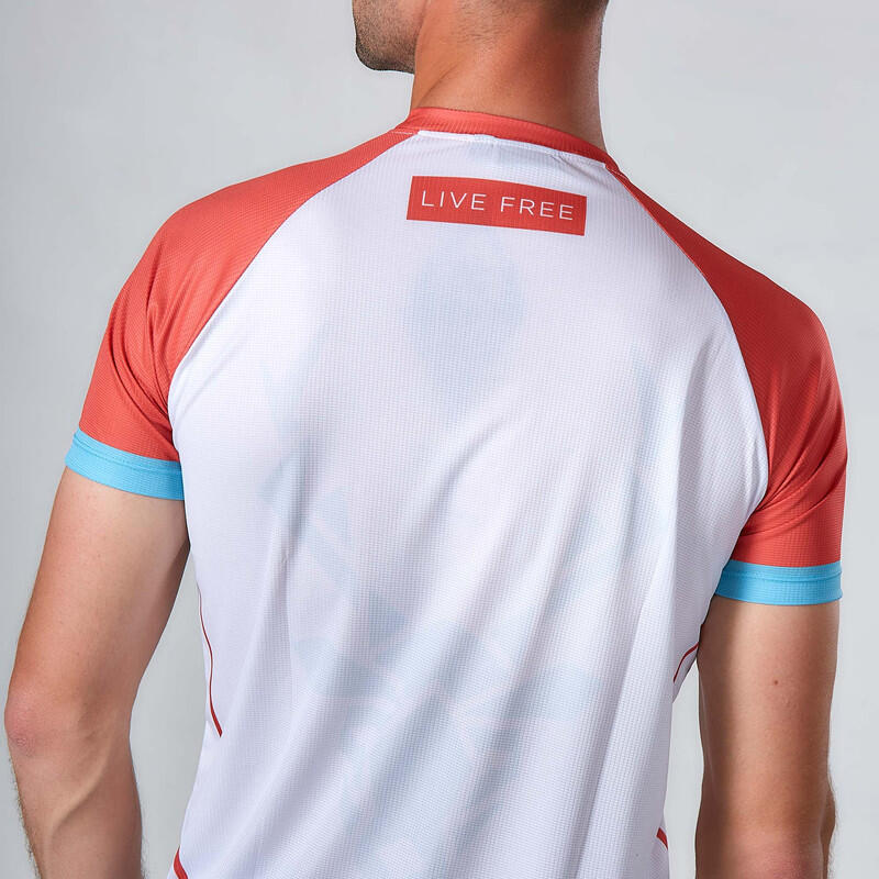 Hardloopshirt met korte mouwen voor heren Avus Rood Blauw 3/7