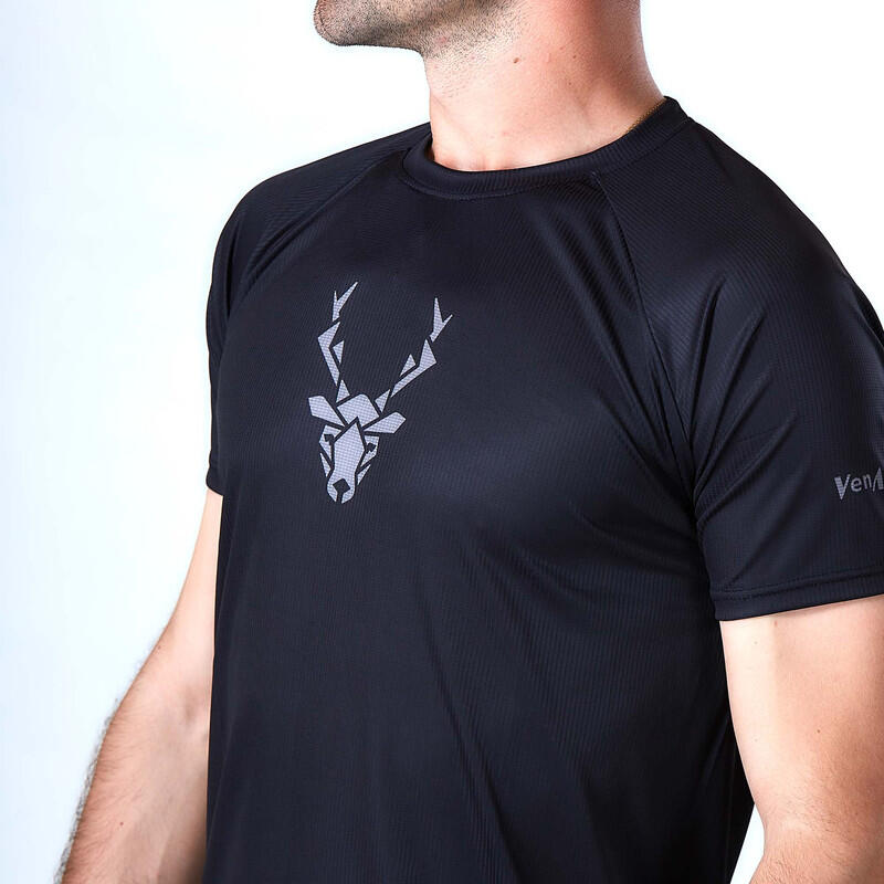 Hardloopshirt met korte mouwen voor heren Herba Zwart 2/7