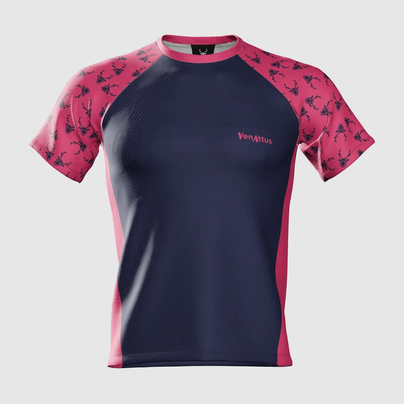 Camiseta de Running para Hombre Venattus Guin Guin Azul Rosa Técnica 4/7