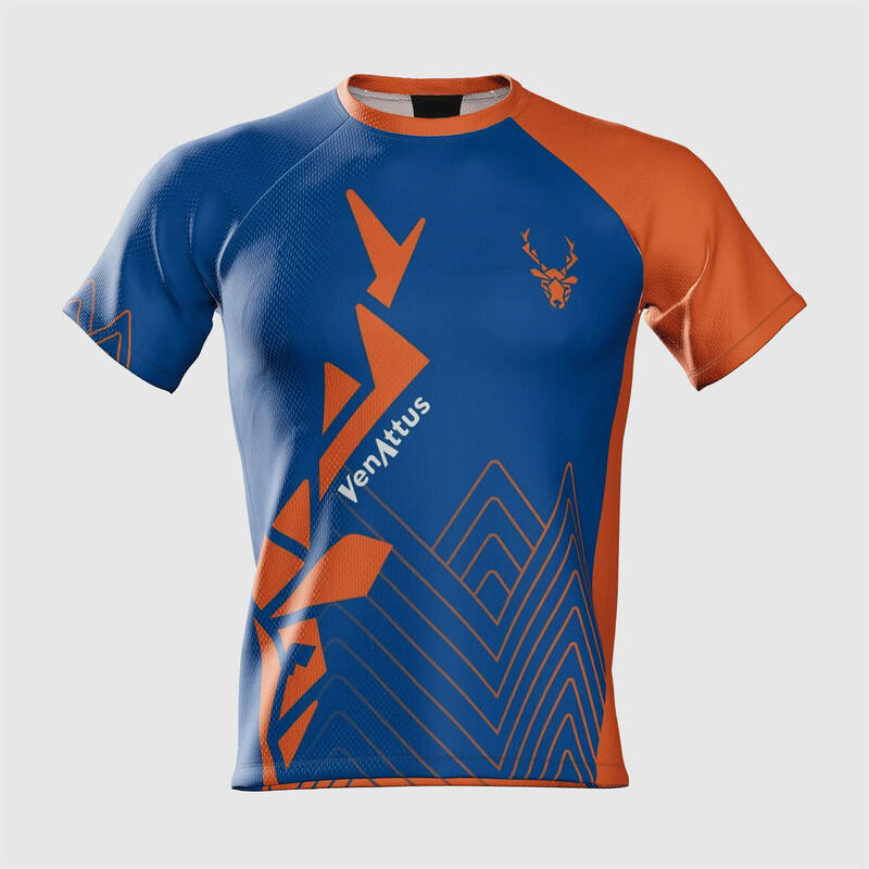 Maglia Running Trail uomo Jano Blu Arancione 4/7
