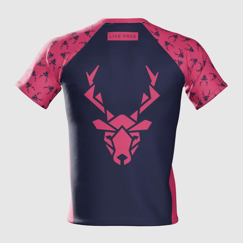 Camiseta de Running para Hombre Venattus Guin Guin Azul Rosa Técnica 6/7