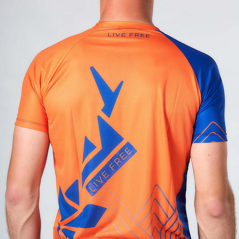 Maglia Running Trail uomo Jano Blu Arancione 3/7