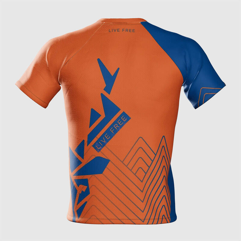 Maglia Running Trail uomo Jano Blu Arancione 6/7