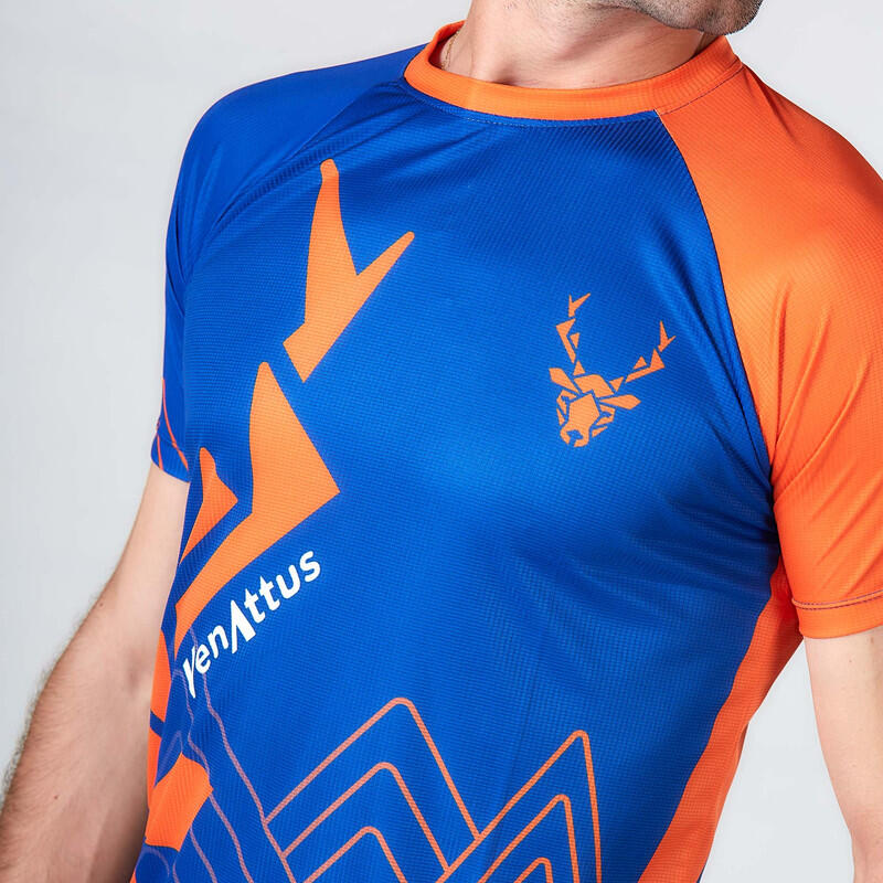 Maglia Running Trail uomo Jano Blu Arancione 2/7