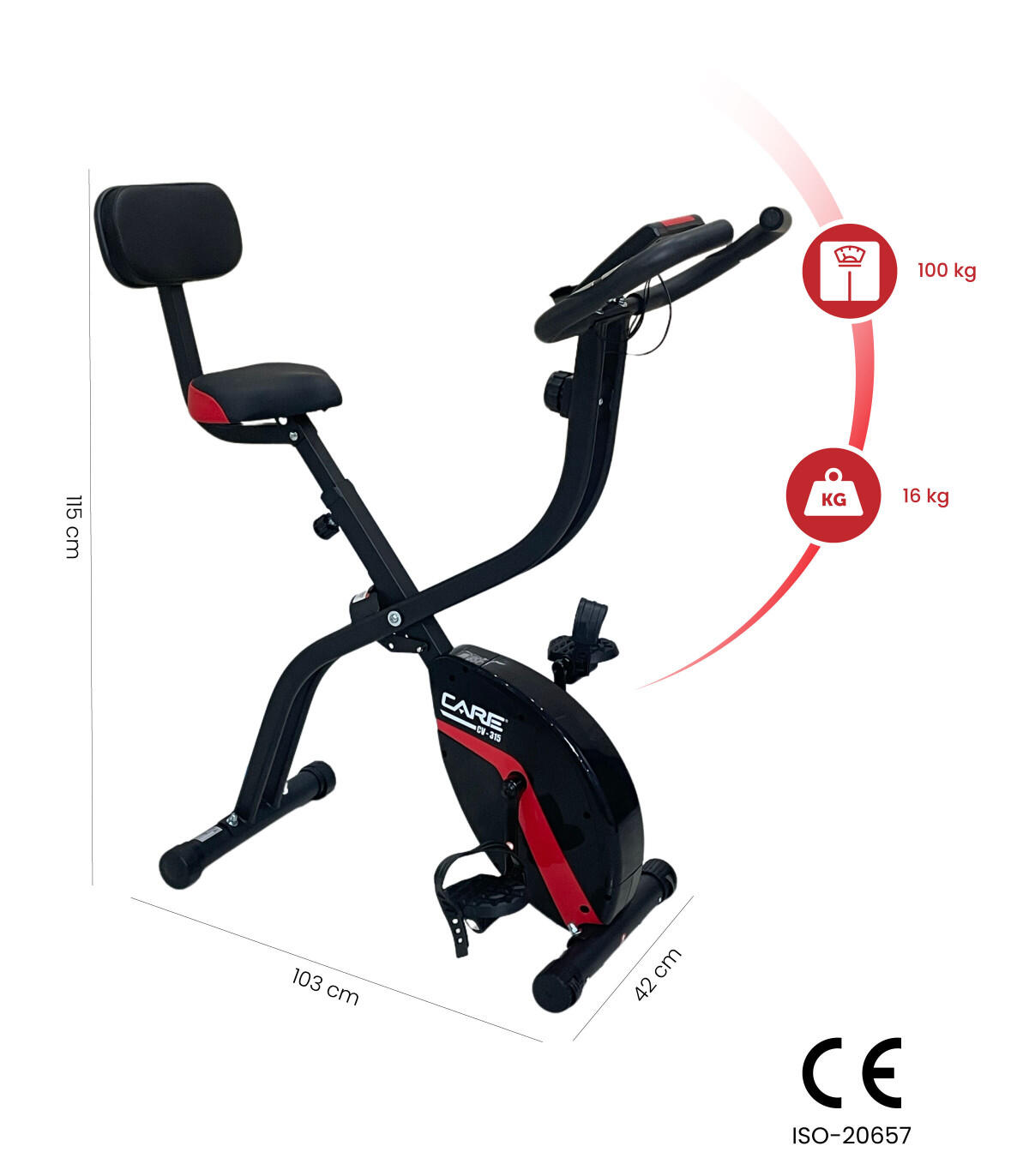Vélo d'appartement pliable CARE CV-315 CARE FITNESS Decathlon