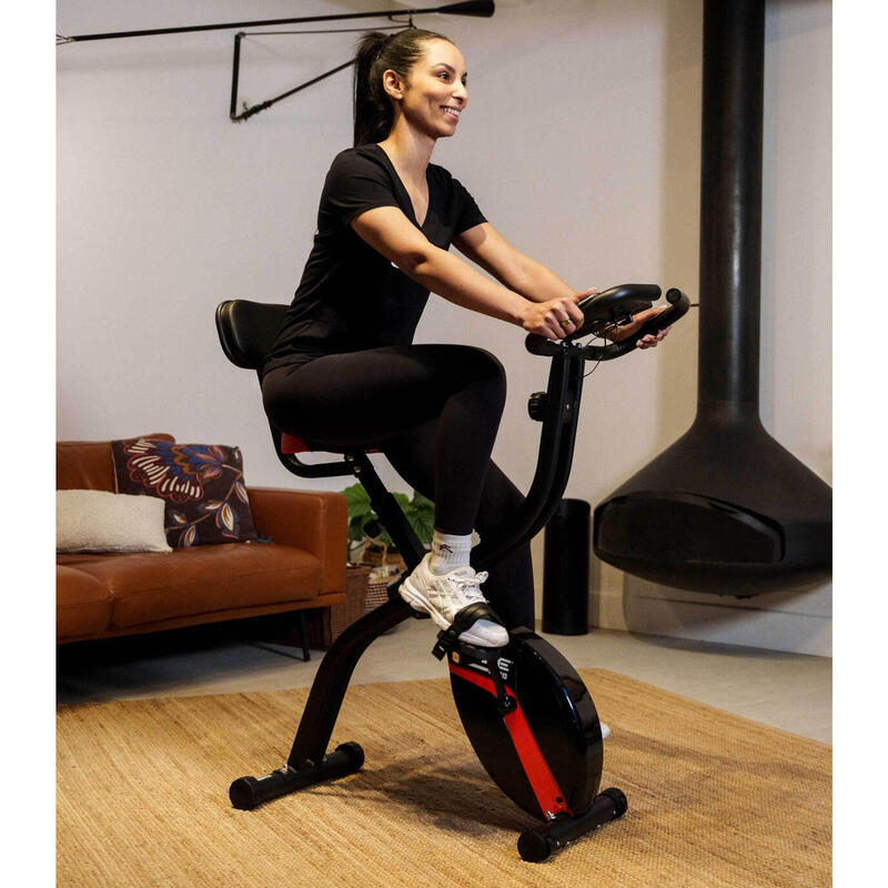 Vélo d'Appartements Pliable avec dossier, 10 Niveaux de Résistance