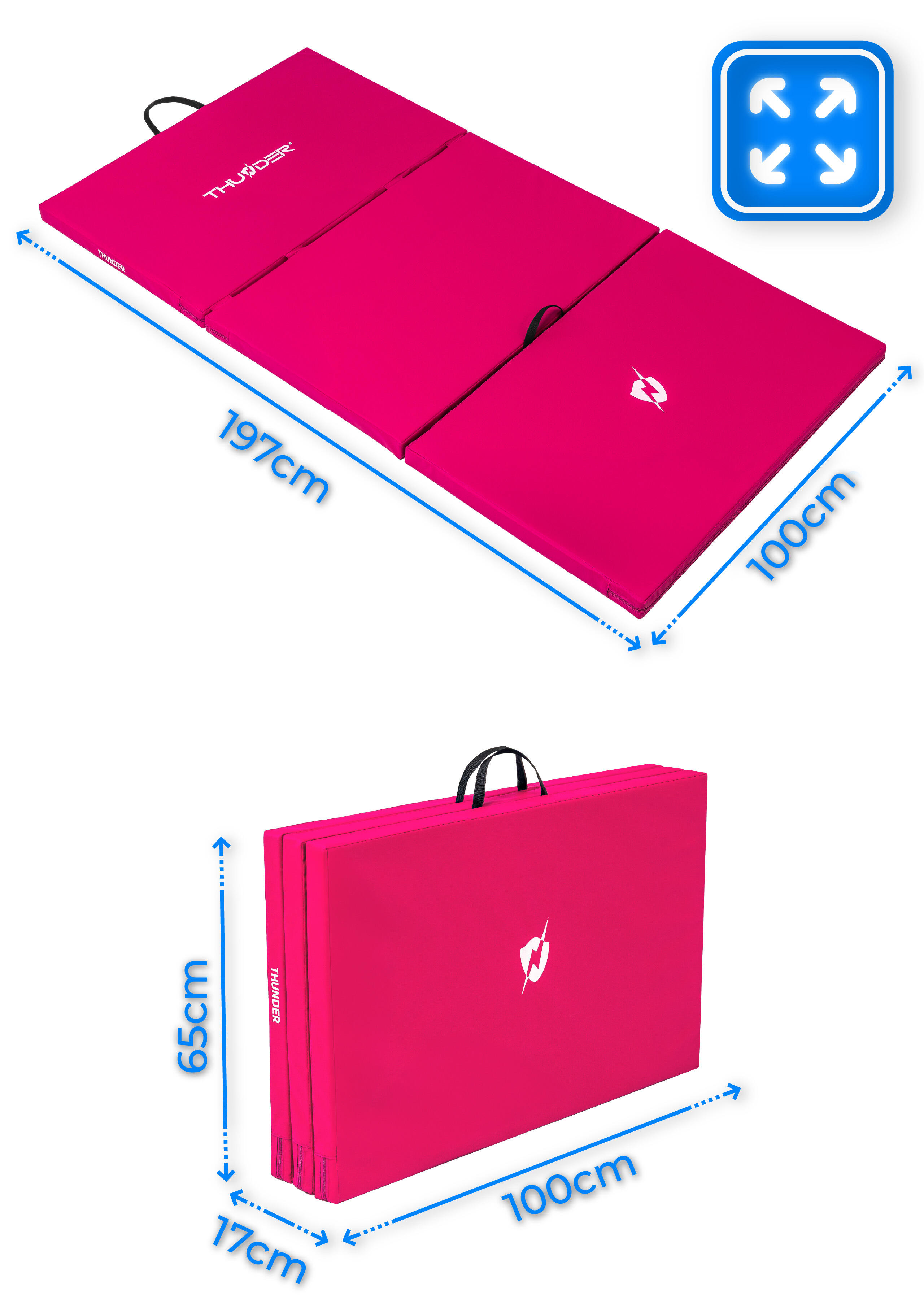 Matelas de gymnastique pliable pour exercices 197x100x5 2/7