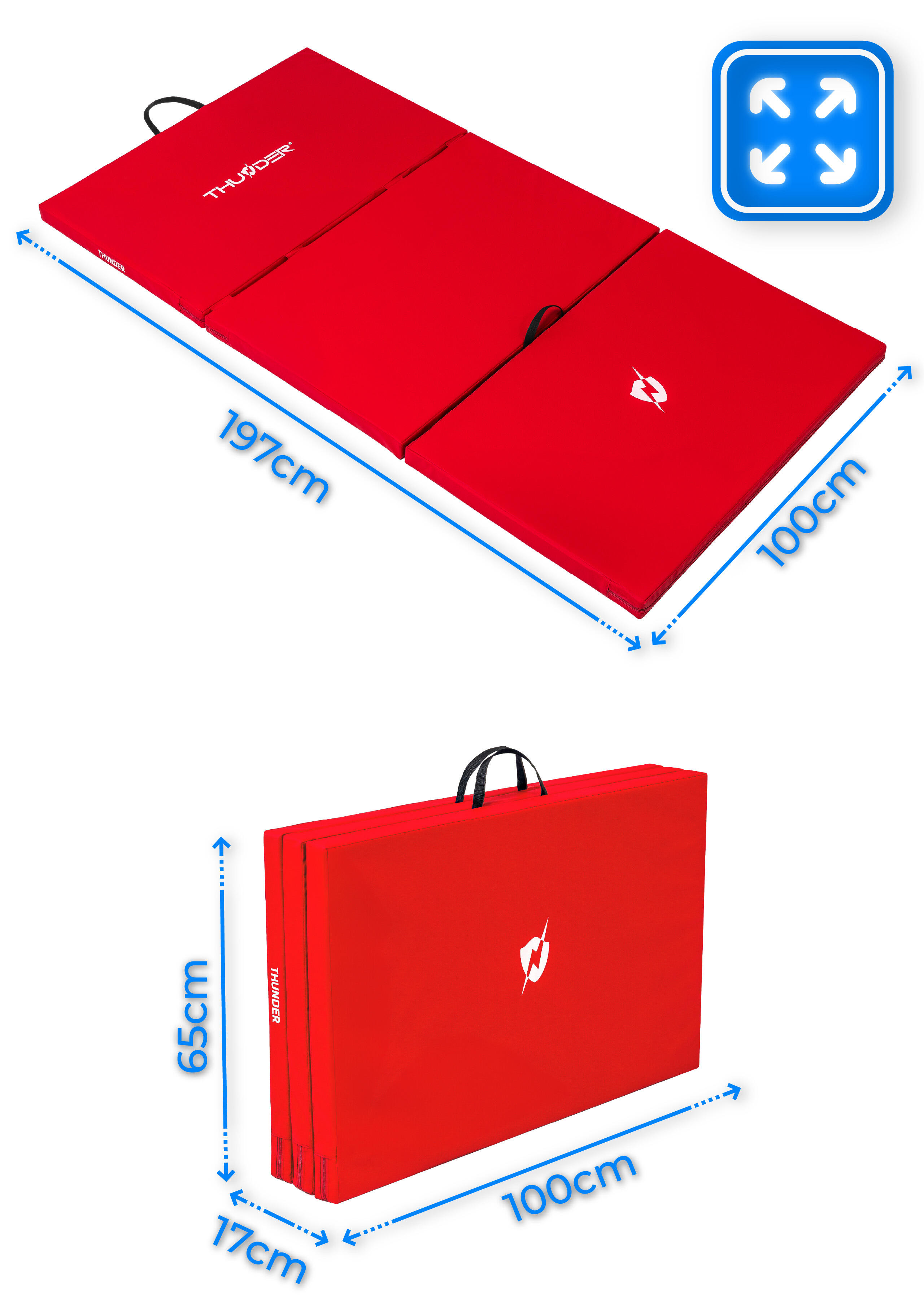 Matelas de gymnastique pliable pour exercices 197x100x5 2/7