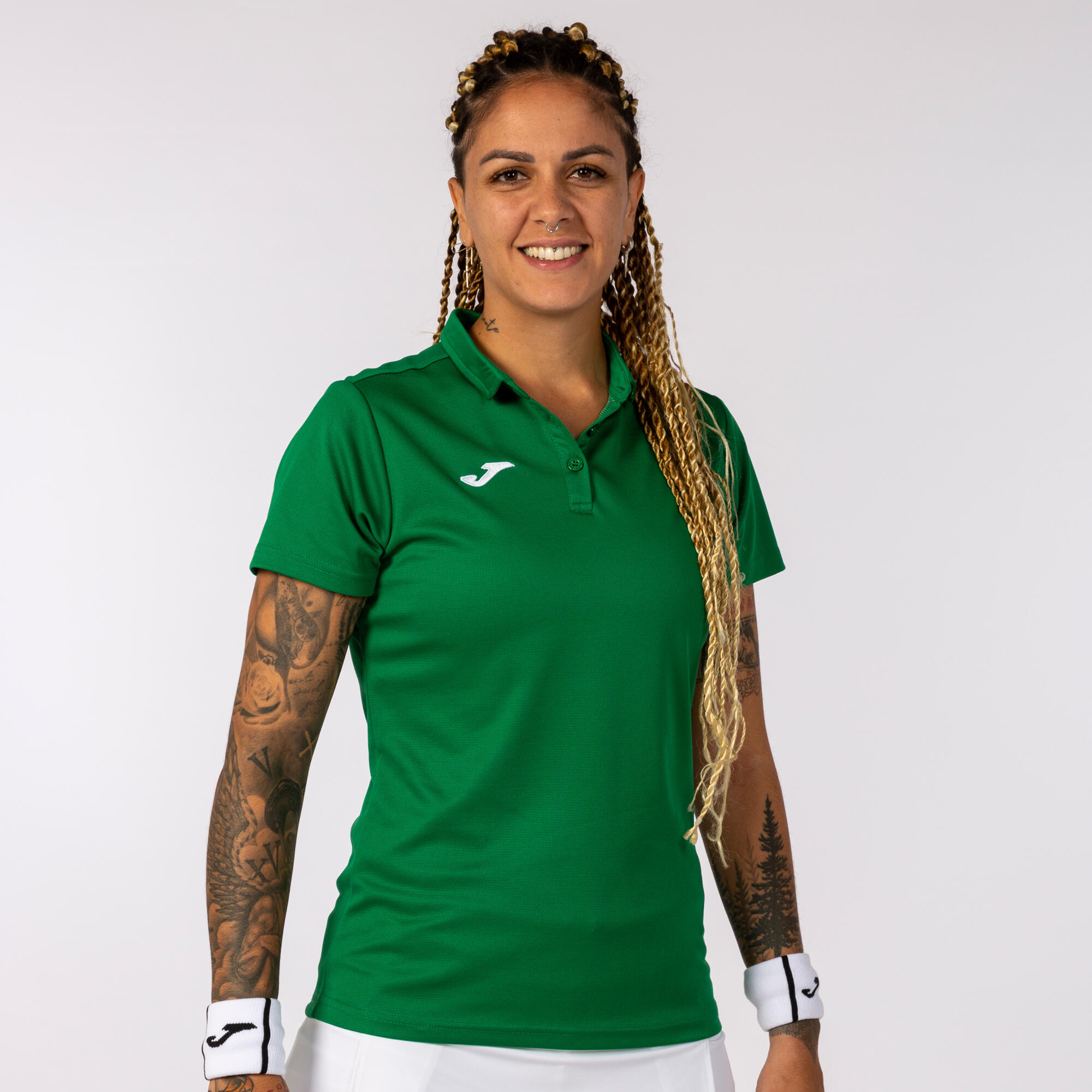 Polo Manga Corta Fútbol Mujer Joma Hobby Verde 2/7