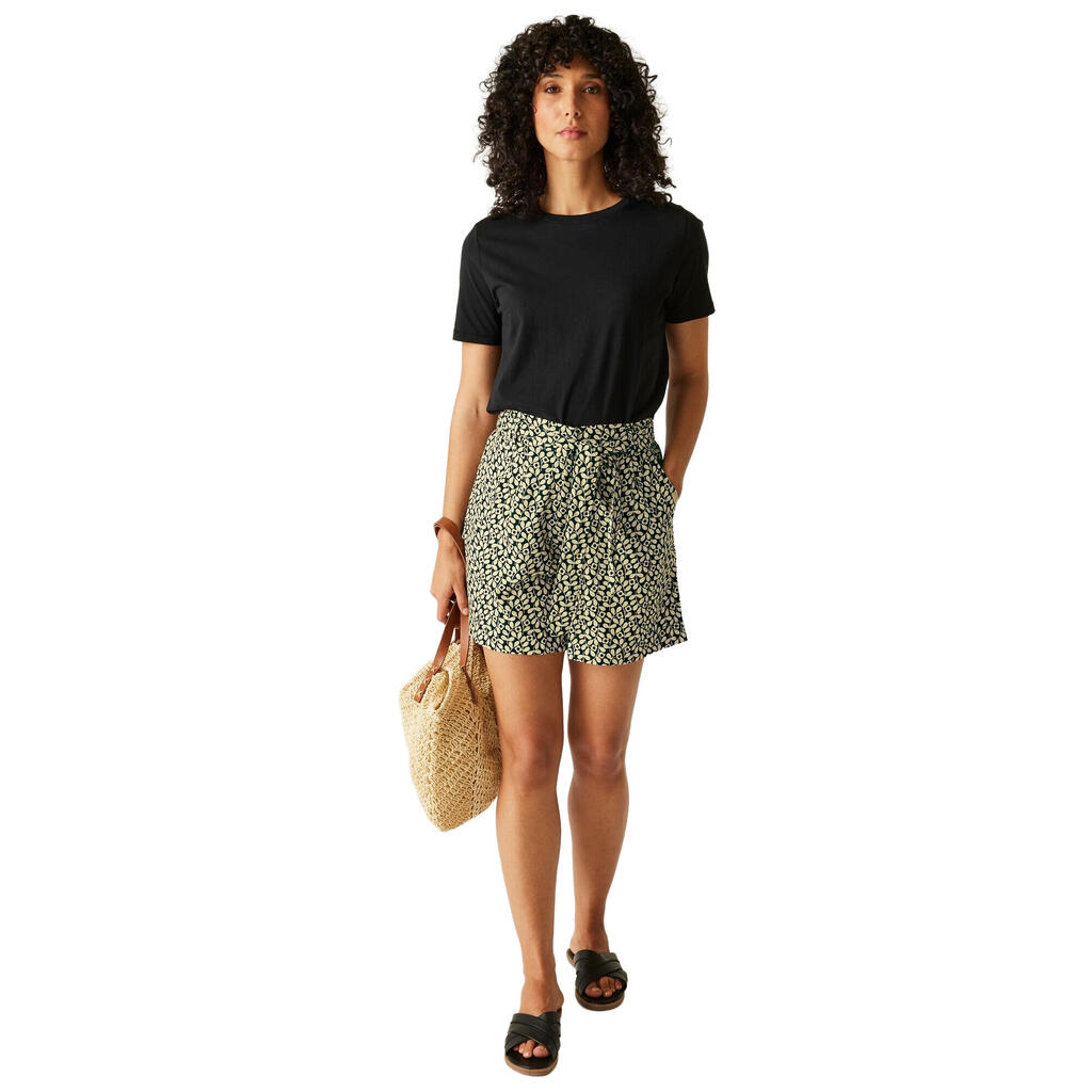 Womens/Ladies Orla Kiely II Jasmine Flower Summer Shorts (Black)