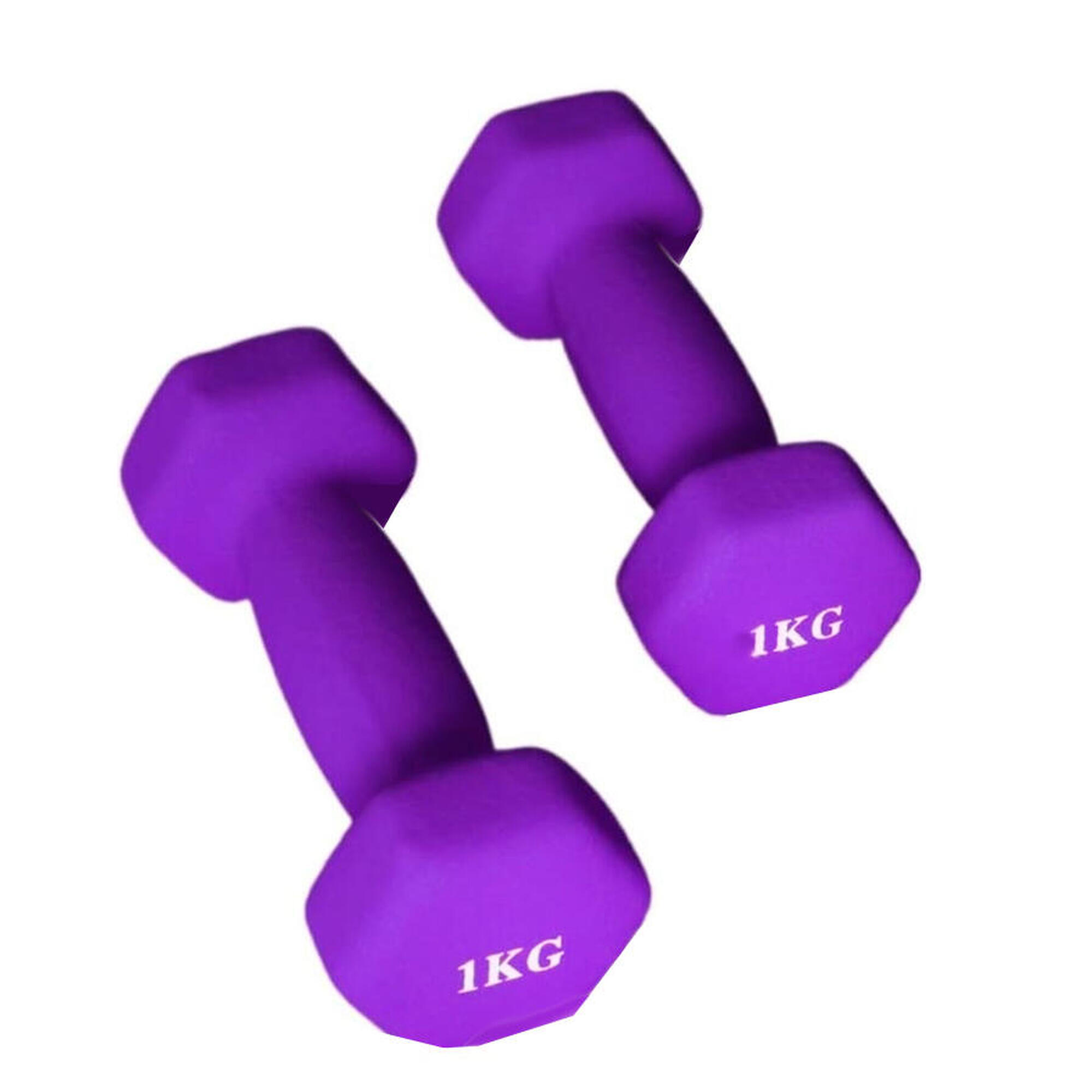 Hantelka 1 kg X-sport- fioletowy 2 szt.