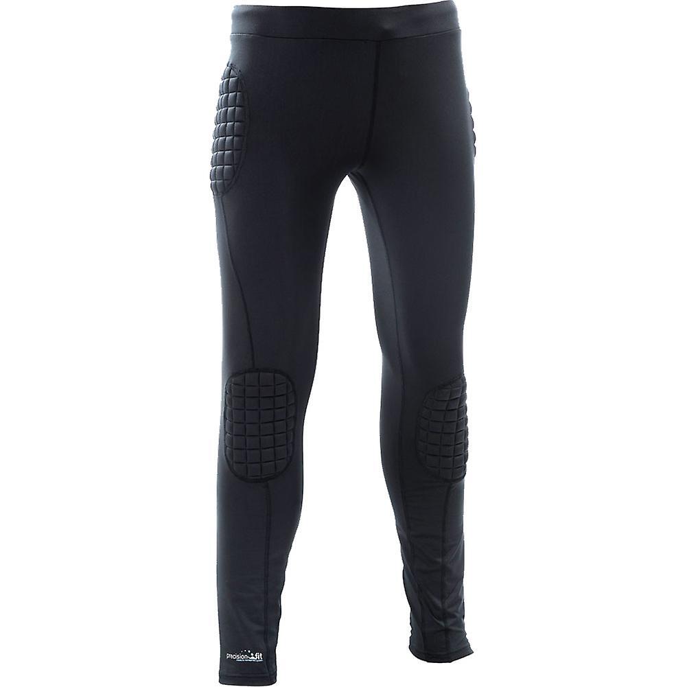PRECISION Childrens/Kids Padded Baselayer Goalkeeper Thermal Bottoms (Black)
