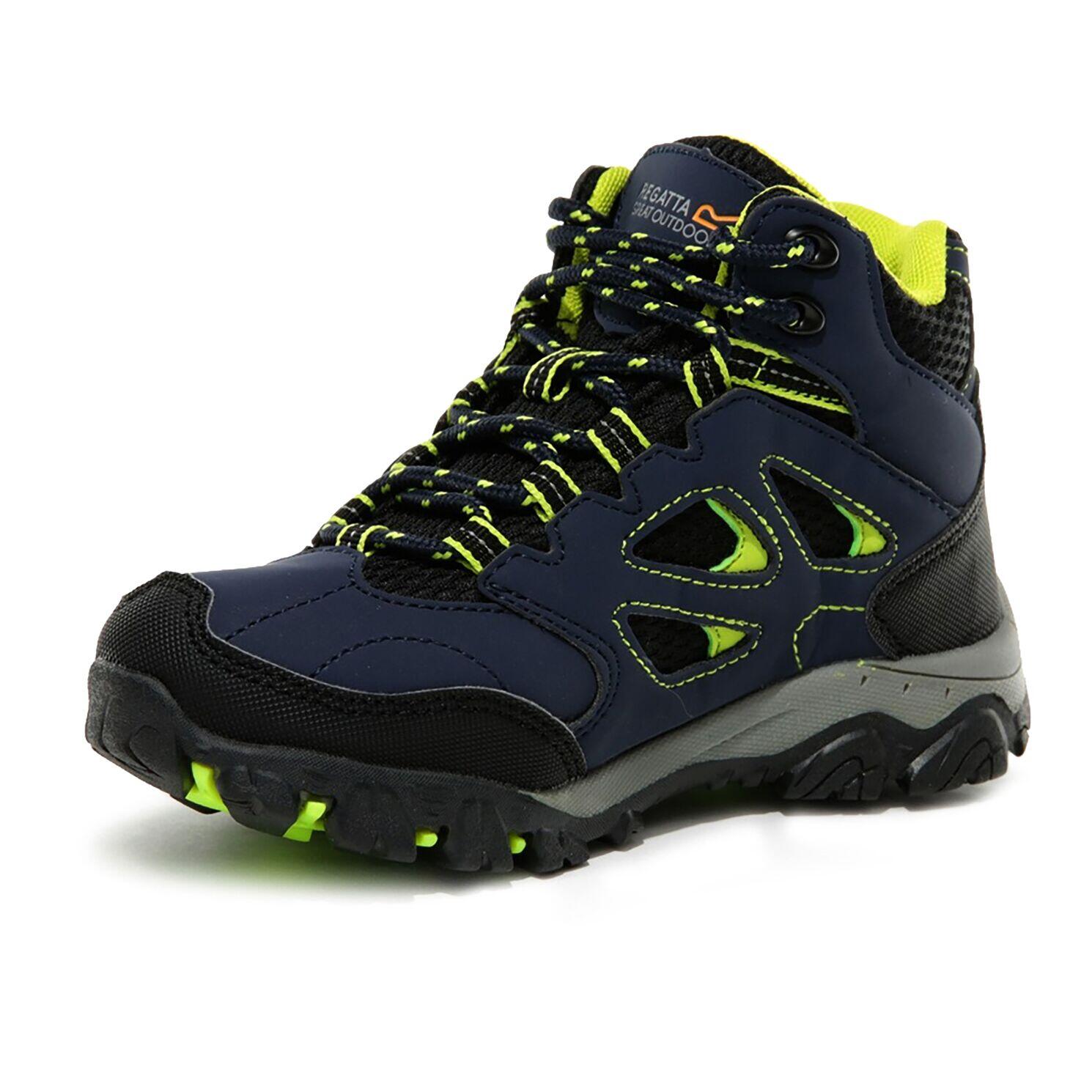 Chaussures Montantes De Randonnée HOLCOMBE Unisexe (Bleu Marine/vert Néon) 3/5
