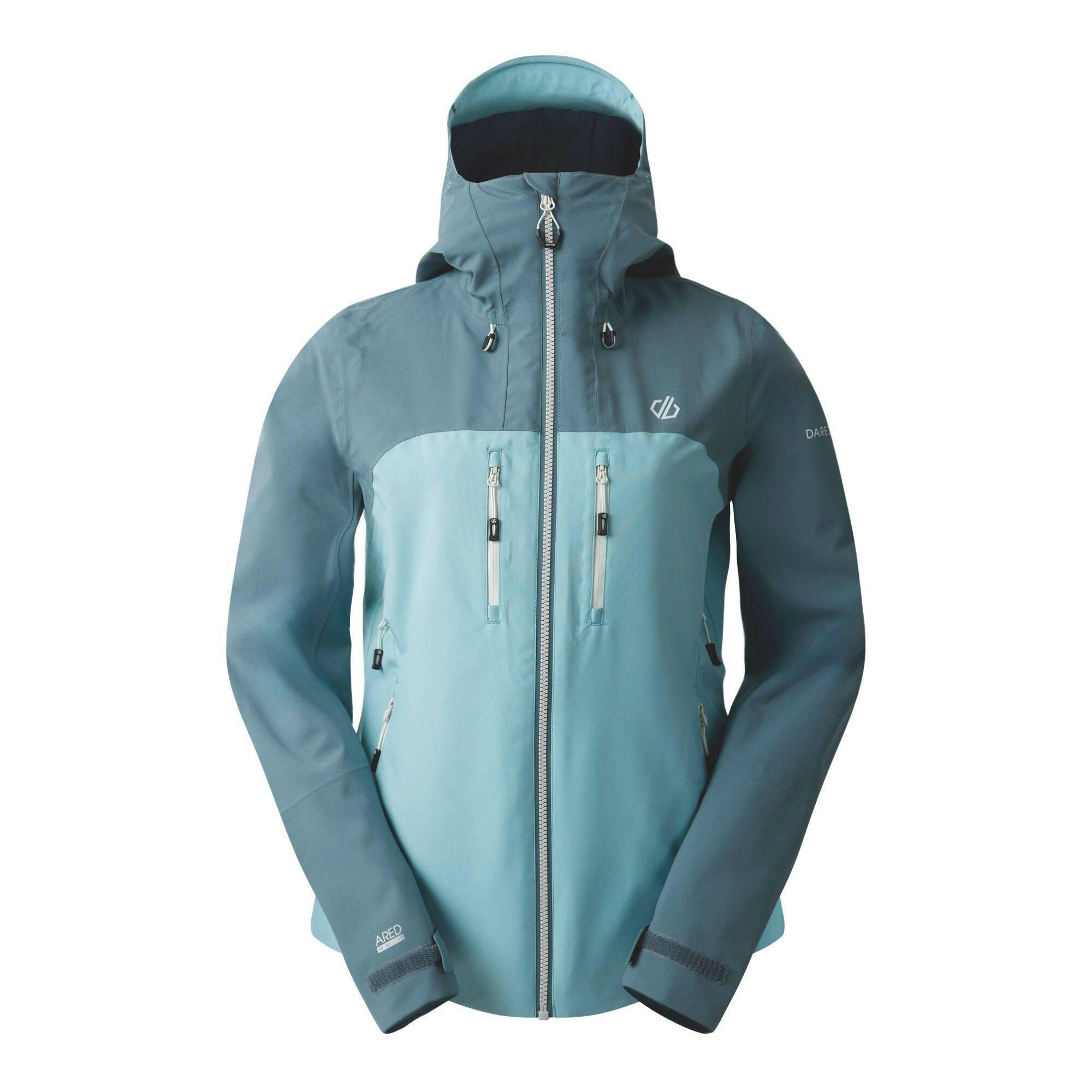 Womens/Ladies Diverging Waterproof Jacket (Element Grey/Aquifer) 2/5