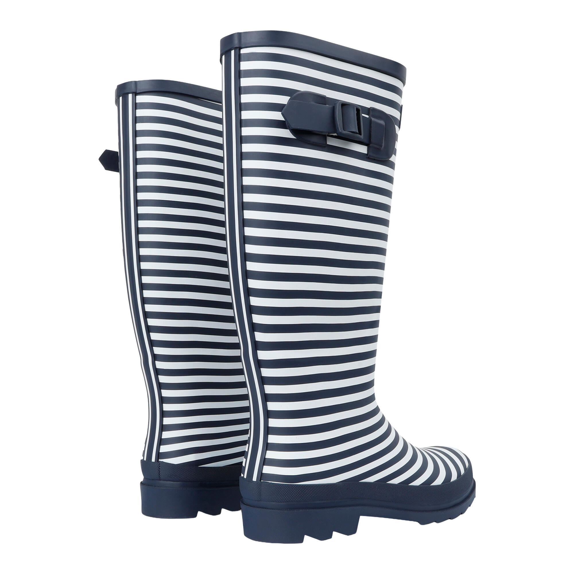 Womens/Ladies Fairweather III Contrast Striped Wellington Boots (Navy/White) 2/5