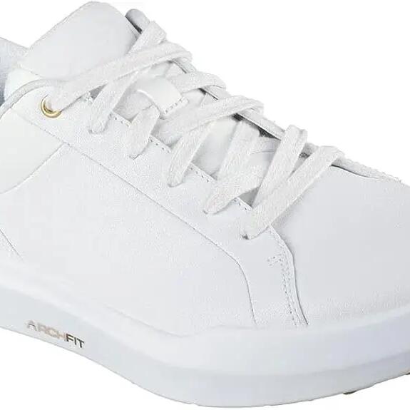 Skechers GO GOLF Drive 12 Leather Women's White/Gold Golf Shoes