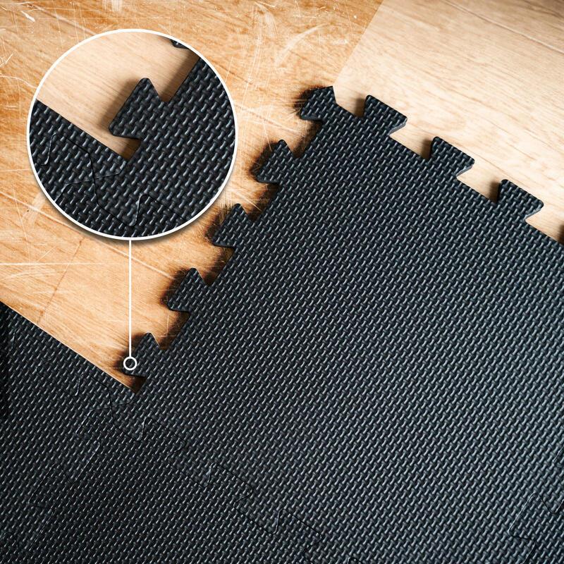 Sada podlahových rohoží – 144 dílů puzzle, 216 okrajů, gymnastická podložka