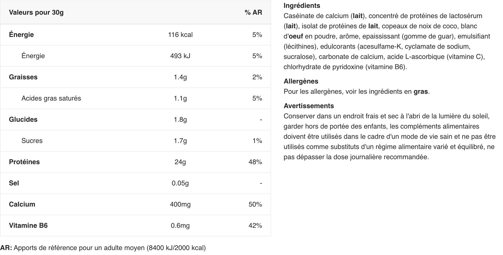 Protéine multi-sources - Protein 80 Plus - Noix de Coco 500g 2/7