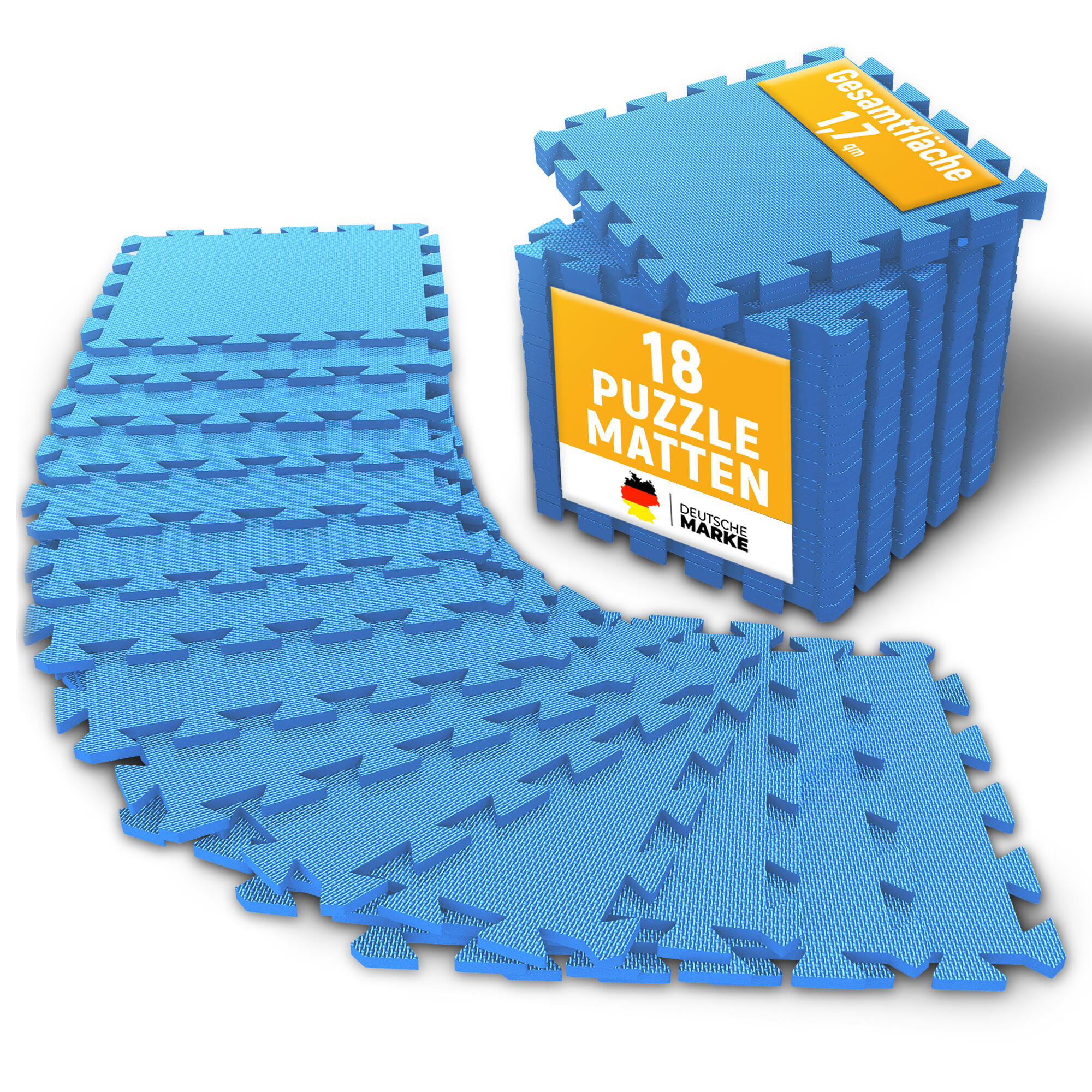 NEOLYMP Bodenschutzmatte Set – 18 Puzzlematten 27 Randstücke – Gymnastikmatte Bodenmatte