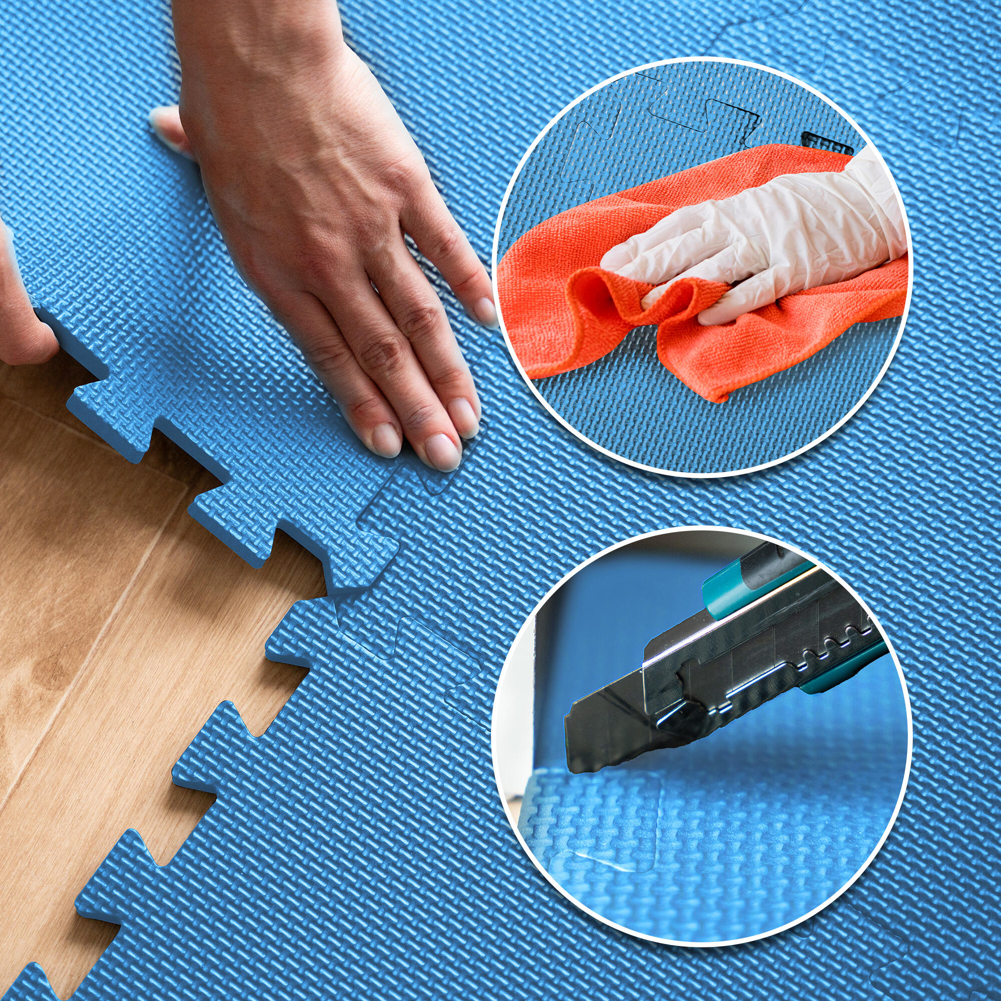 Floor Protection Mat Set – 18 Puzzle Mats & 27 Edge Pieces for Home Gym Flooring 4/7