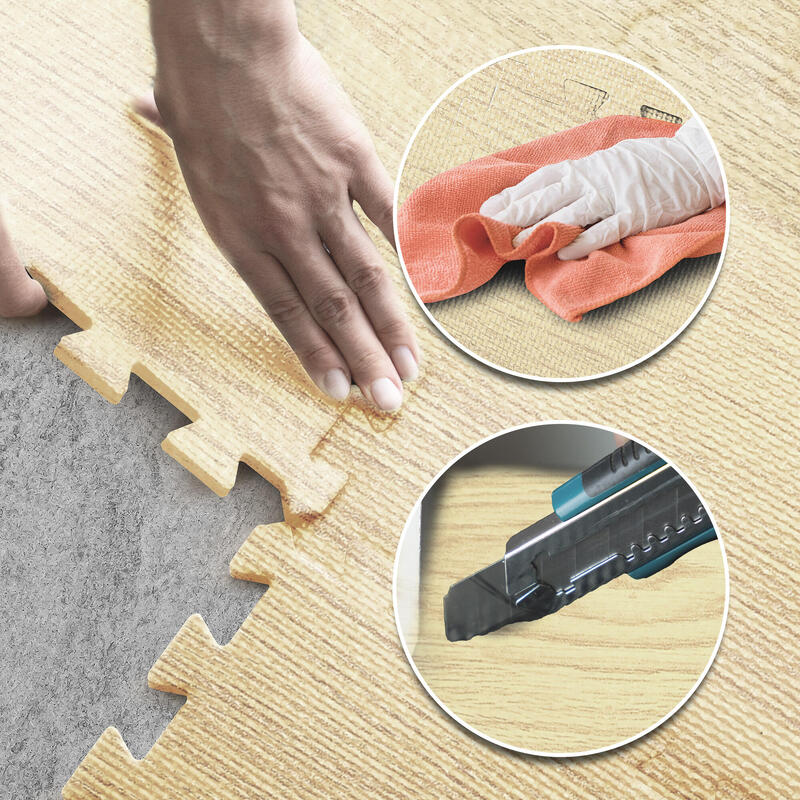 Sada podlahových rohoží – 18 dílů puzzle, 27 okrajů, gymnastická podložka