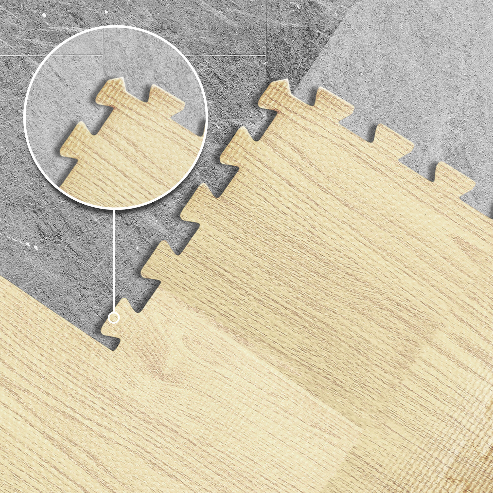Bodenschutzmatte Set – 18 Puzzlematten 27 Randstücke – Gymnastikmatte Bodenmatte 6/7