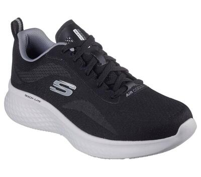 Heren skech-lite pro motion sportschoenen/fitness schoenen zwart / grijs