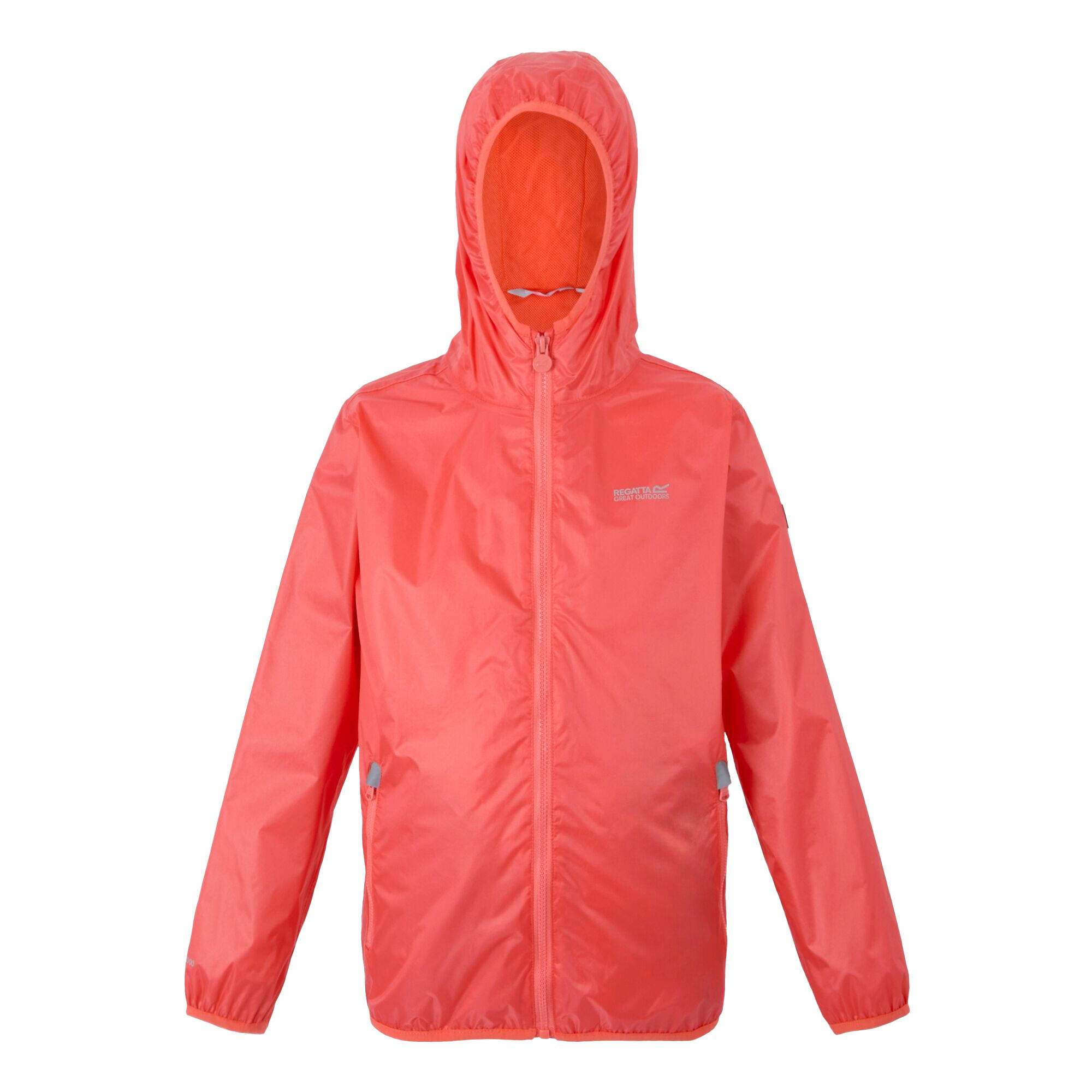 REGATTA Great Outdoors Childrens/Kids Lever II Packaway Rain Jacket (Peach Bloom)