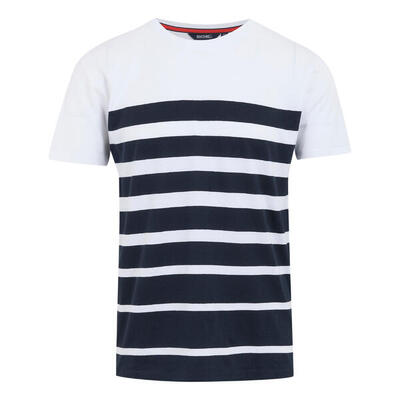 Heren shorebay iii gestreept tshirt (wit, marine)