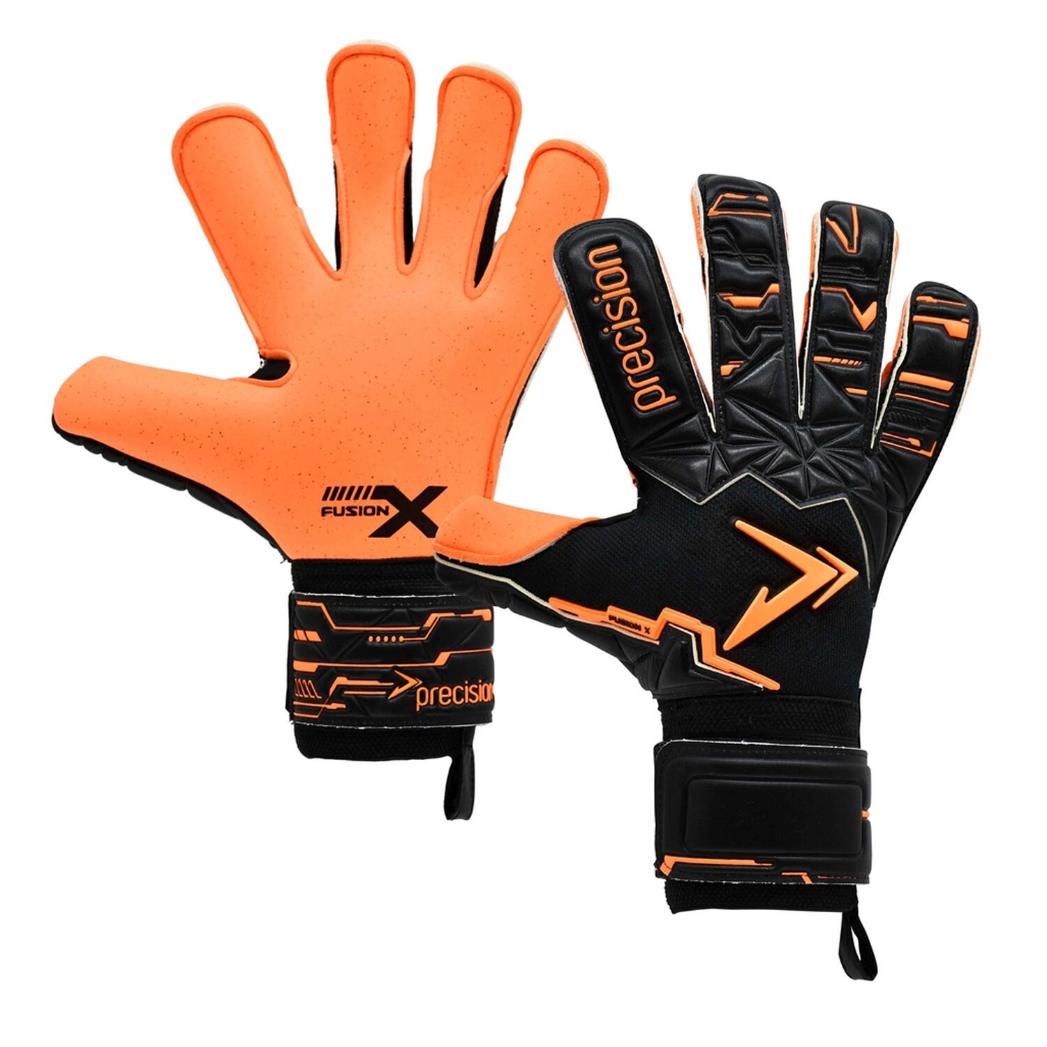 Unisex Adult Fusion X Pro Surround Quartz Goalkeeper Gloves (Black/Fluorescent 1/2