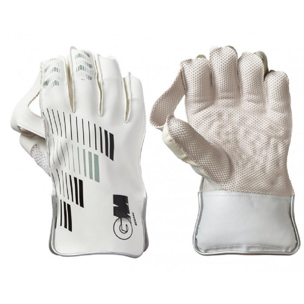 GUNN AND MOORE Childrens/Kids 606 Leather Palm Wicket Keeper Gloves (White/Black)