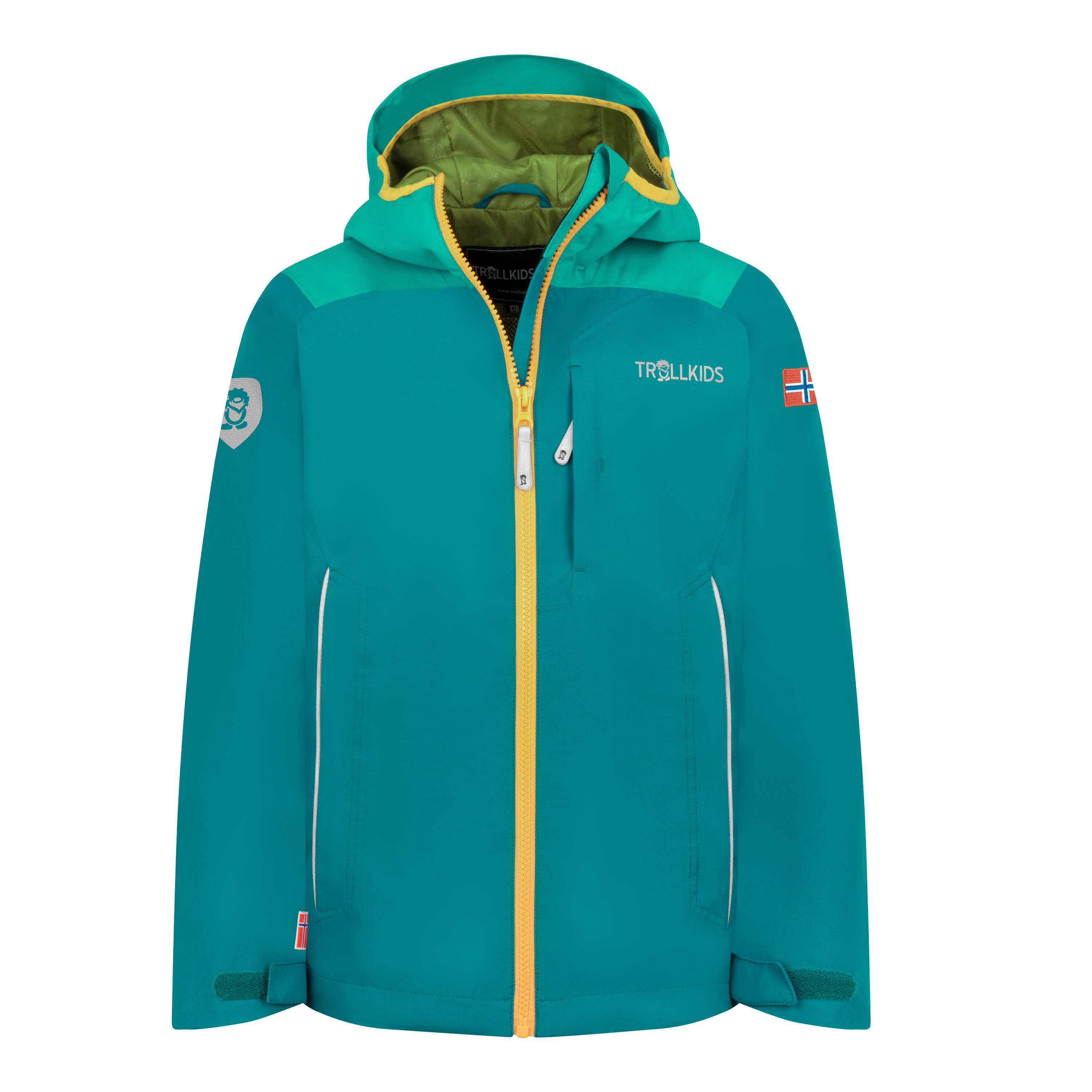 TROLLKIDS Kinder Regenjacke Bergen Lagunengrün/Seegrün/Birnengrün/Saharagelb
