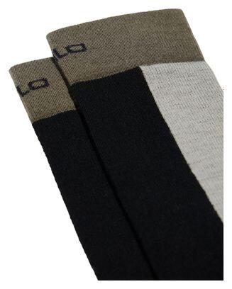 Chaussettes de Randonnée Odlo Performance Wool Noir/Gris Clair 3/4