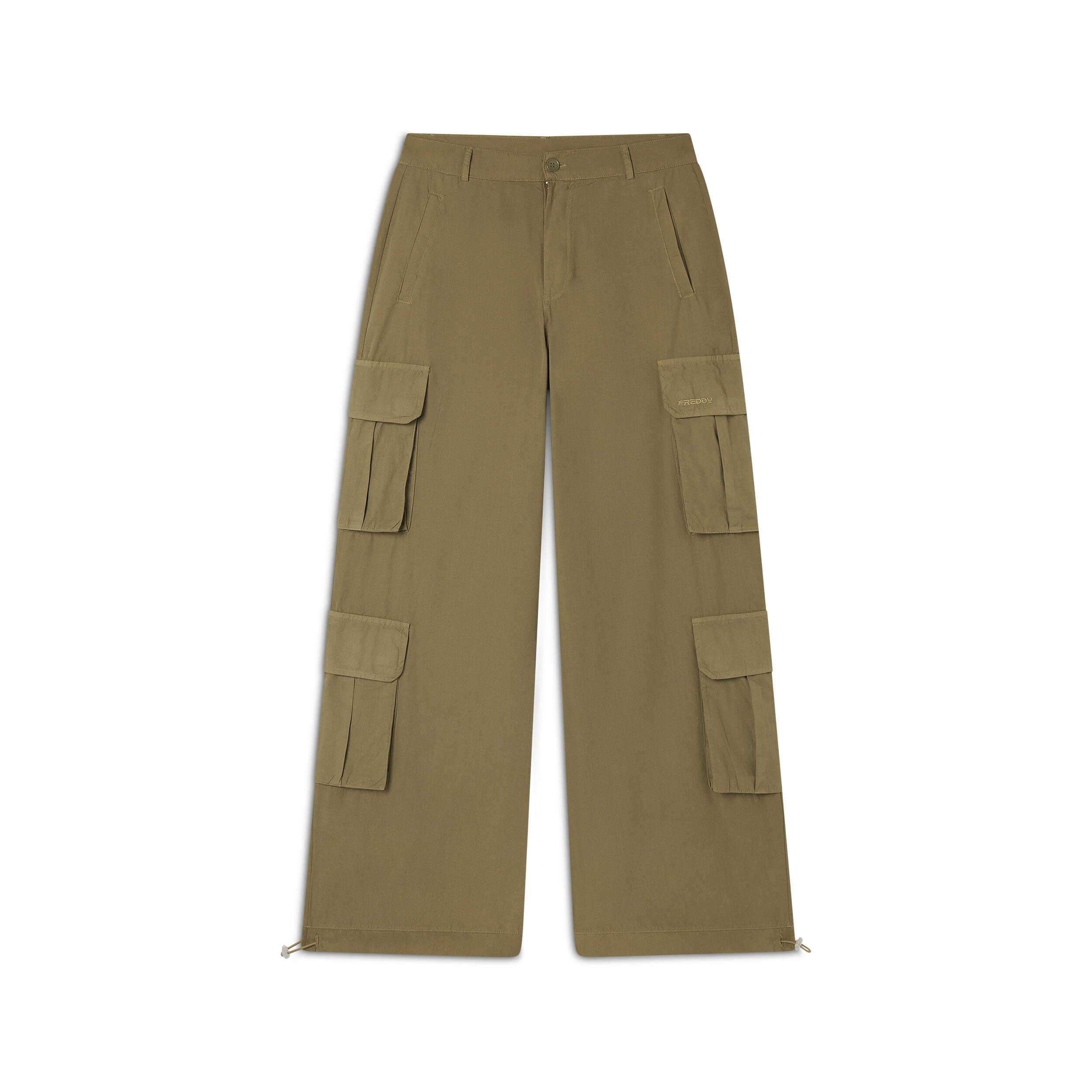 FREDDY Pantaloni cargo baggy fit in popeline con quattro tasconi