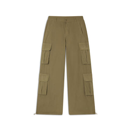 Pantalon cargo en popeline à coupe ample avec quatre grandes poches