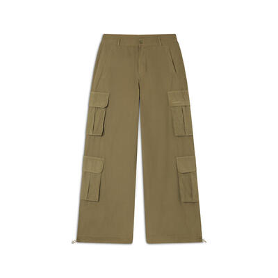 Pantaloni cargo baggy fit in popeline con quattro tasconi