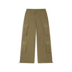 Pantalon cargo en popeline à coupe ample avec quatre grandes poches