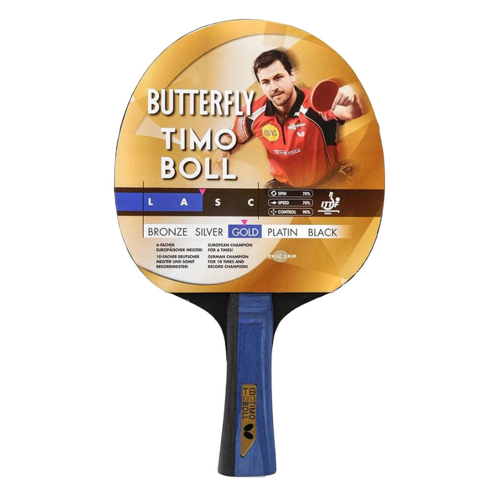 Butterfly - Raquette De Pingpong Timo Boll Gold (noir) - Raquette De Tennis De Table - Noir - Taille Unique - Decathlon