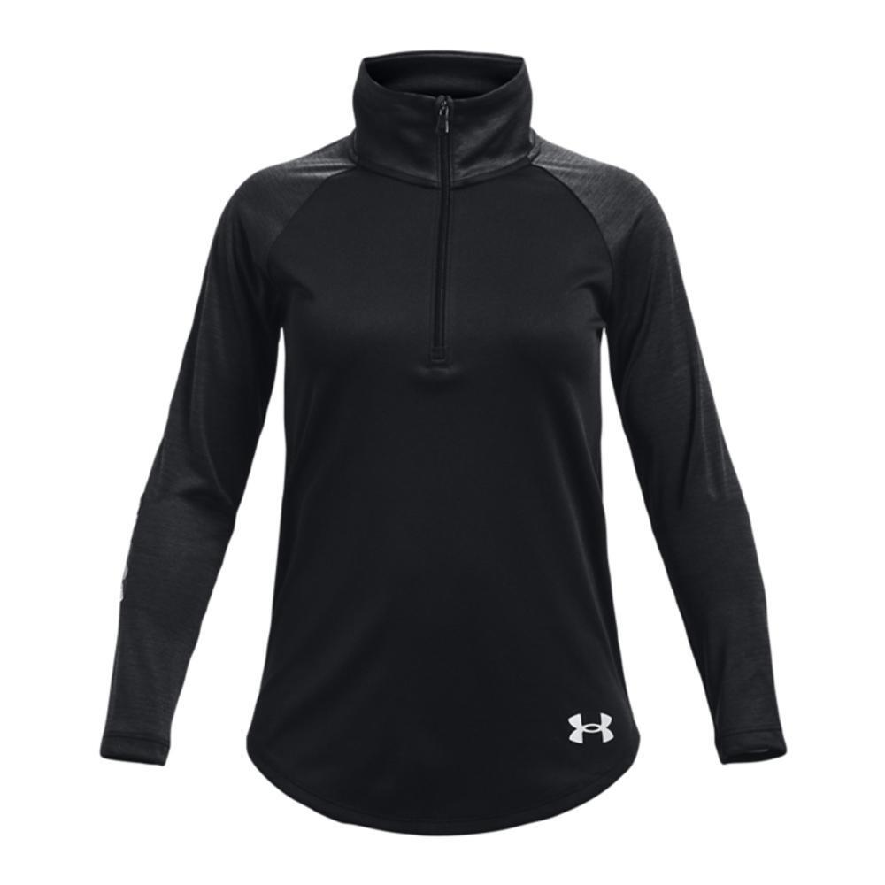 Under Armour Girls' Tech Graphic Half-Zip Long Sleeve T-Shirt in Black