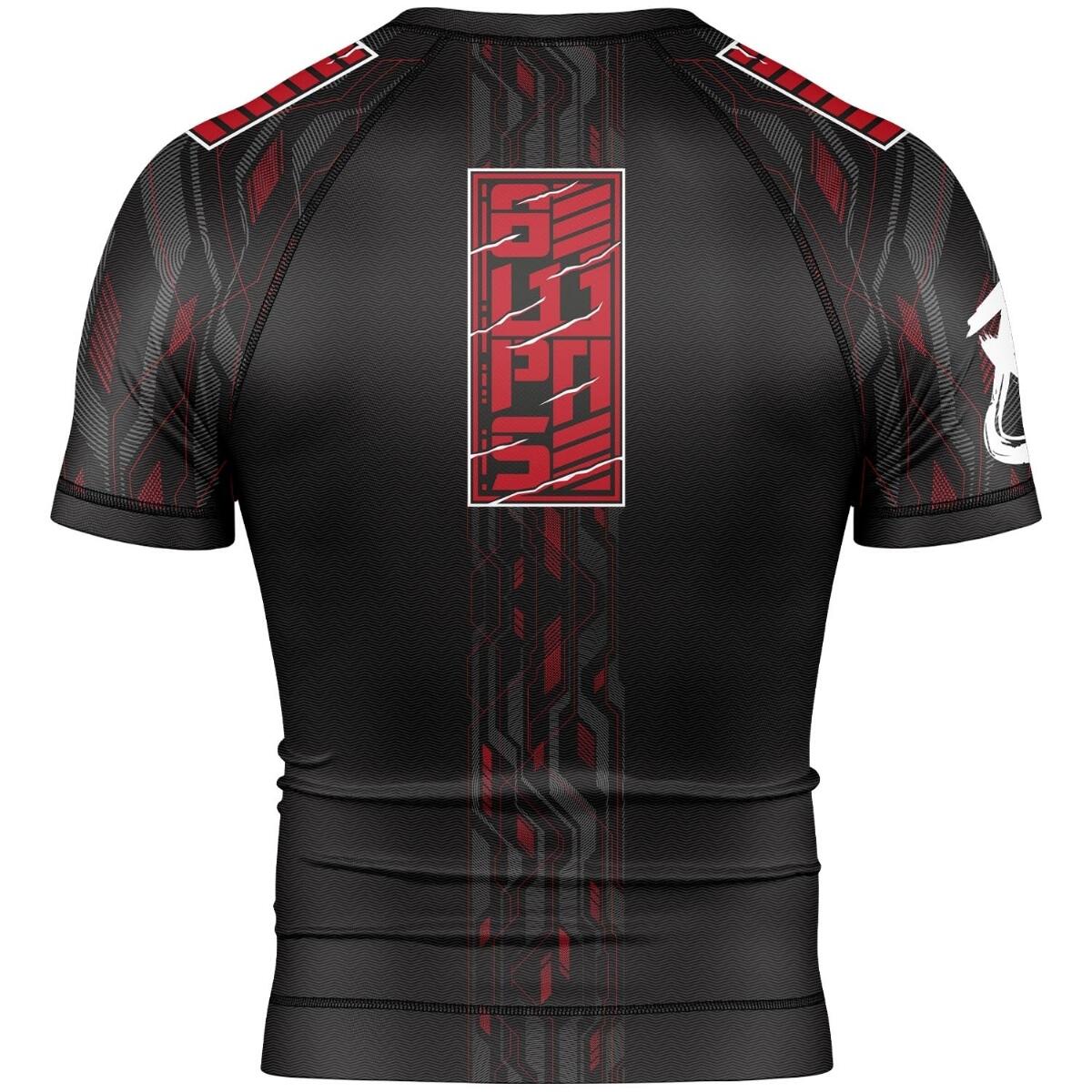 8 WEAPONS Rashguard, S/S, Samurai 2.0, black-red, L 2/3