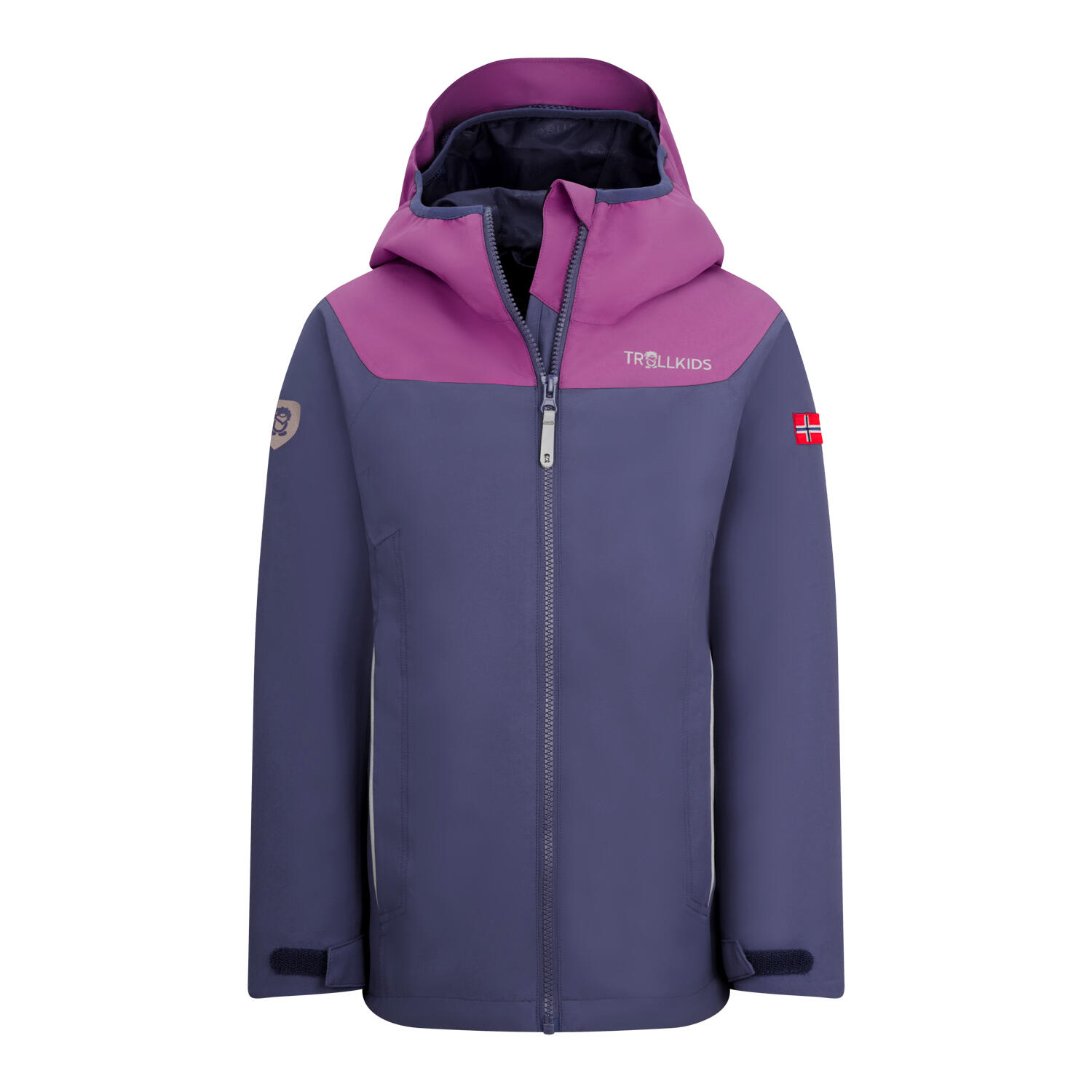 TROLLKIDS Kinder Regenjacke Bergen Violettblau/Malve rosa