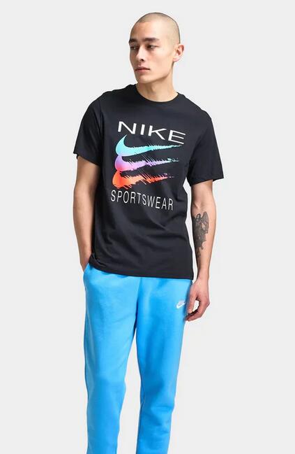 T-shirt uomo nike sportswear graphic swoosh - nero 3/4