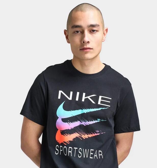 T-shirt uomo nike sportswear graphic swoosh - nero 4/4