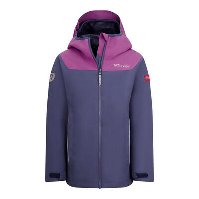 Kinder Regenjacke Bergen Violettblau/Malve rosa