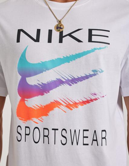T-shirt uomo nike sportswear graphic swoosh - bianco 3/4